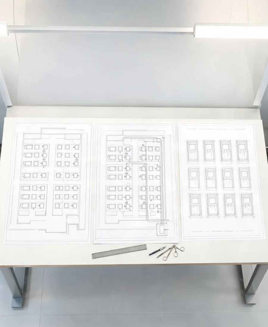 Arcade floor plan review table